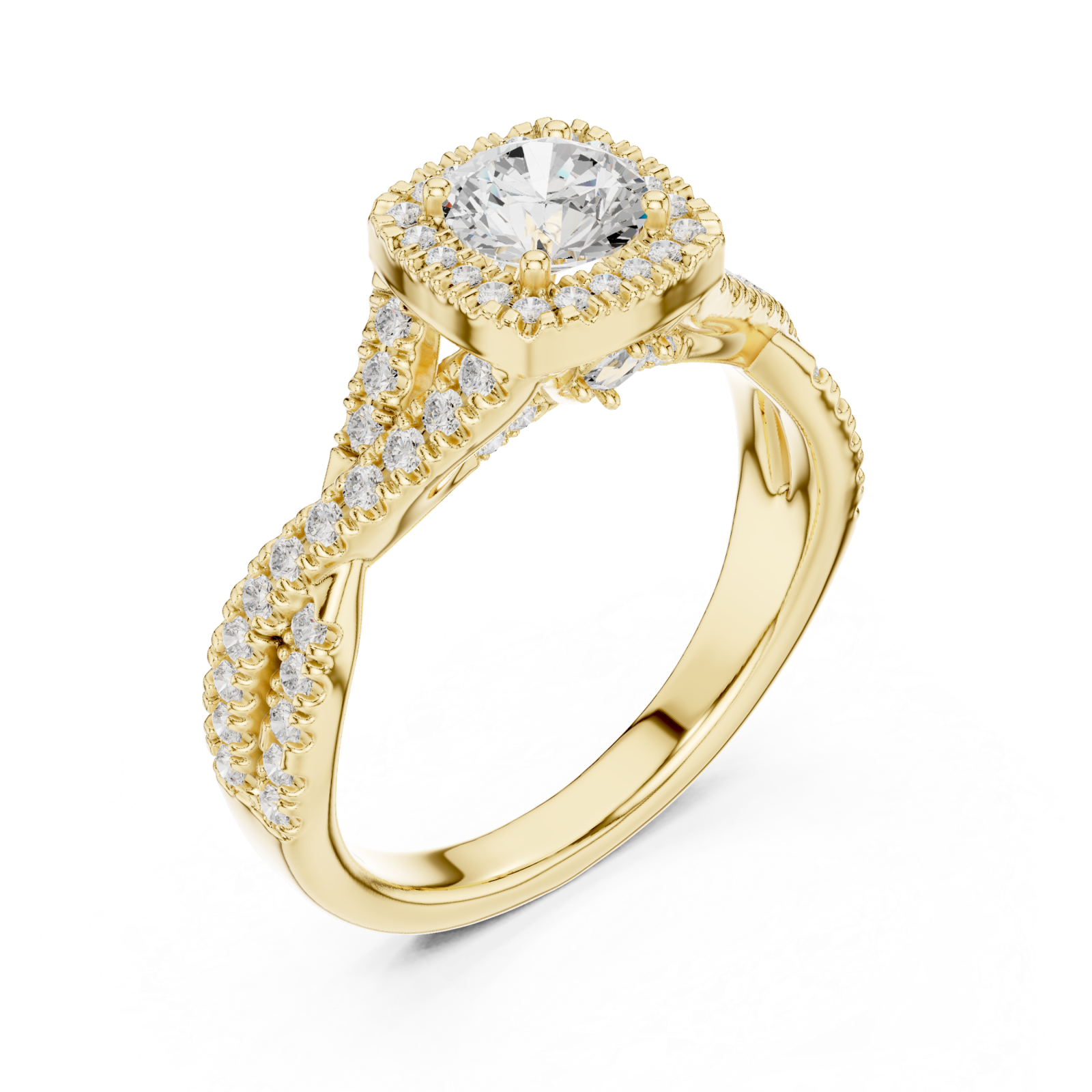 Gold Radiance Halo Luxe Ring Right View