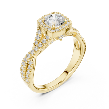 Gold Radiance Halo Luxe Ring Right View