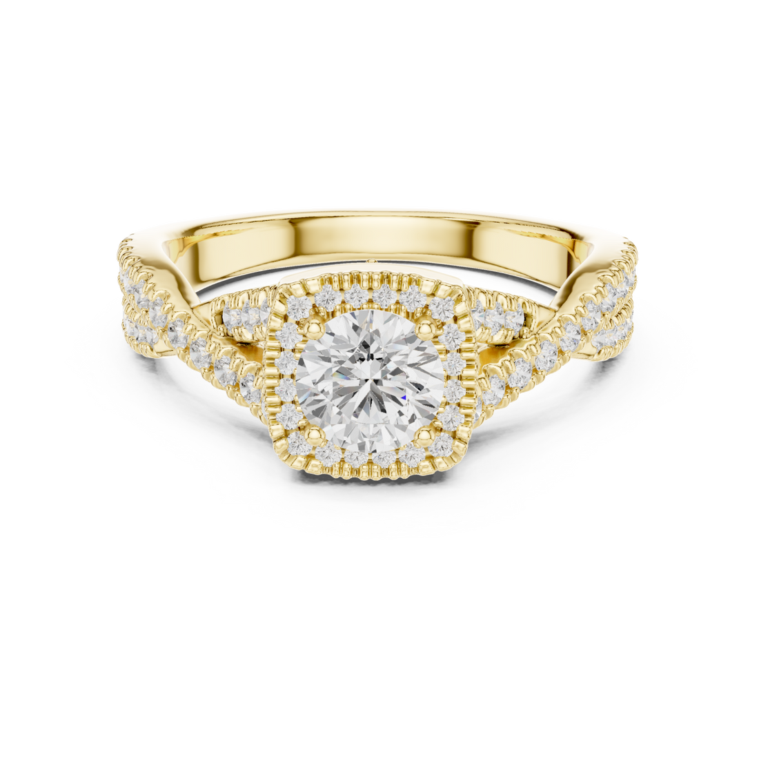 Gold Radiance Halo Luxe Ring Right View