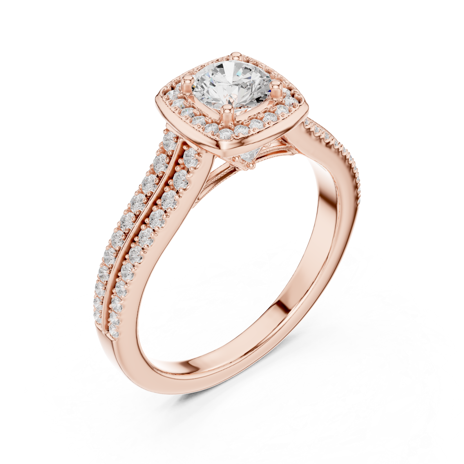  Rose Gold Royal Empress Crowned Elegance Solitaire Ring Right View