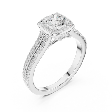  White Gold Royal Empress Crowned Elegance Solitaire Ring Right View