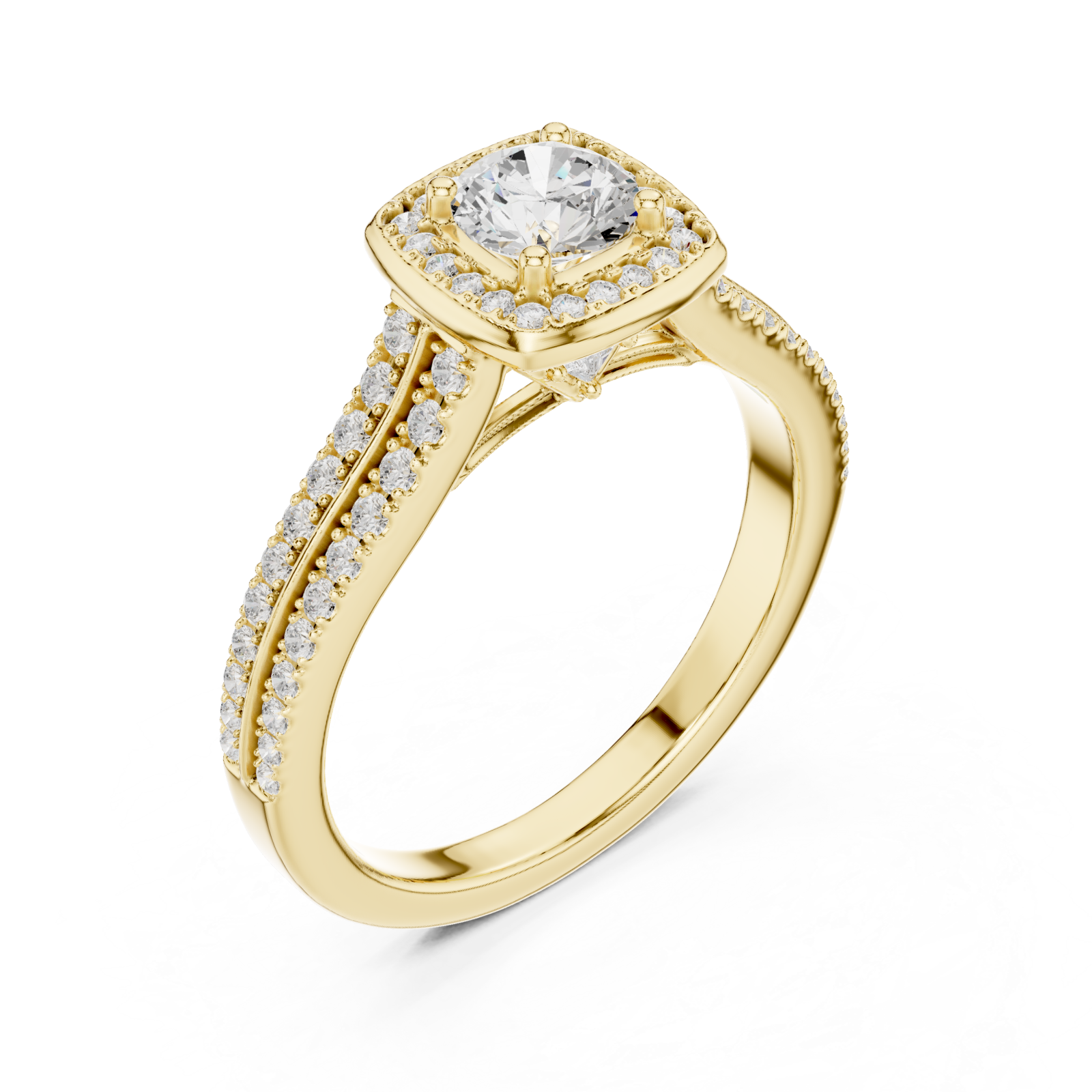 Gold Royal Empress Crowned Elegance Solitaire Ring Right View