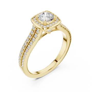 Gold Royal Empress Crowned Elegance Solitaire Ring Right View