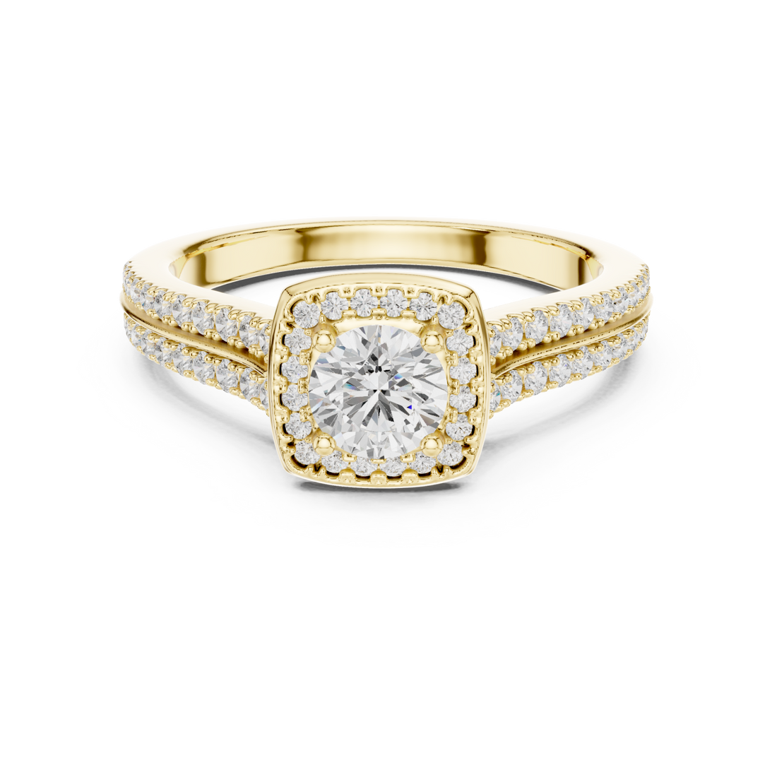 Gold Royal Empress Crowned Elegance Solitaire Ring Right View