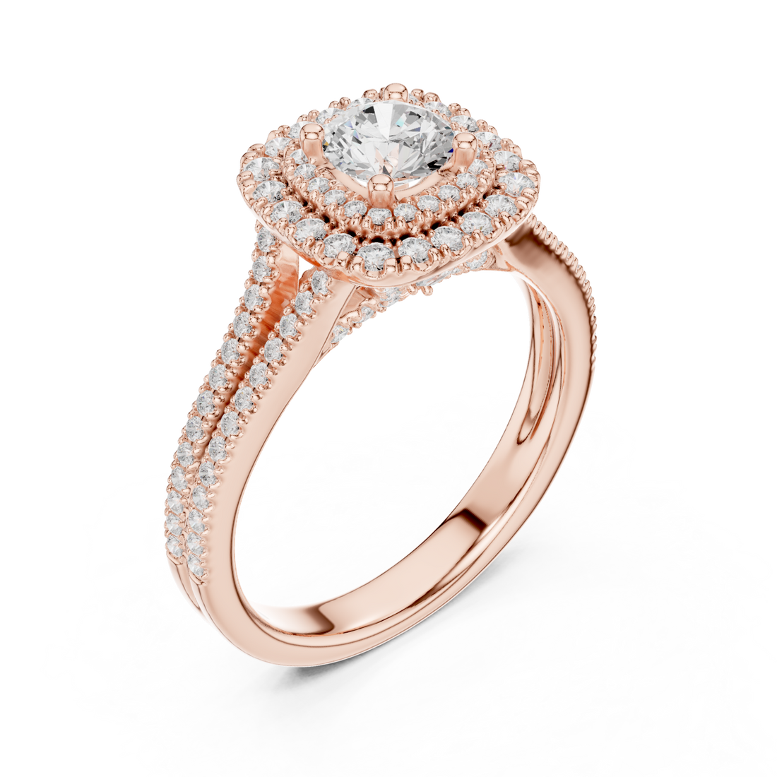 Rose Gold Radiant Crown Embrace Ring Right View