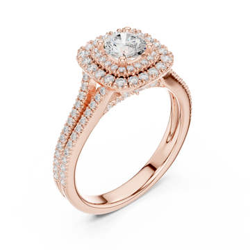  Rose Gold Radiant Crown Embrace Ring Right View