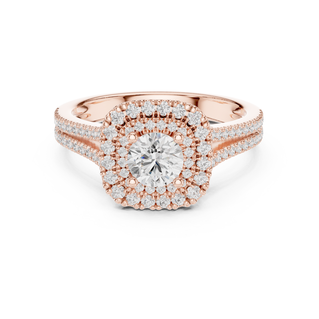  Rose Gold Radiant Crown Embrace Ring Right View