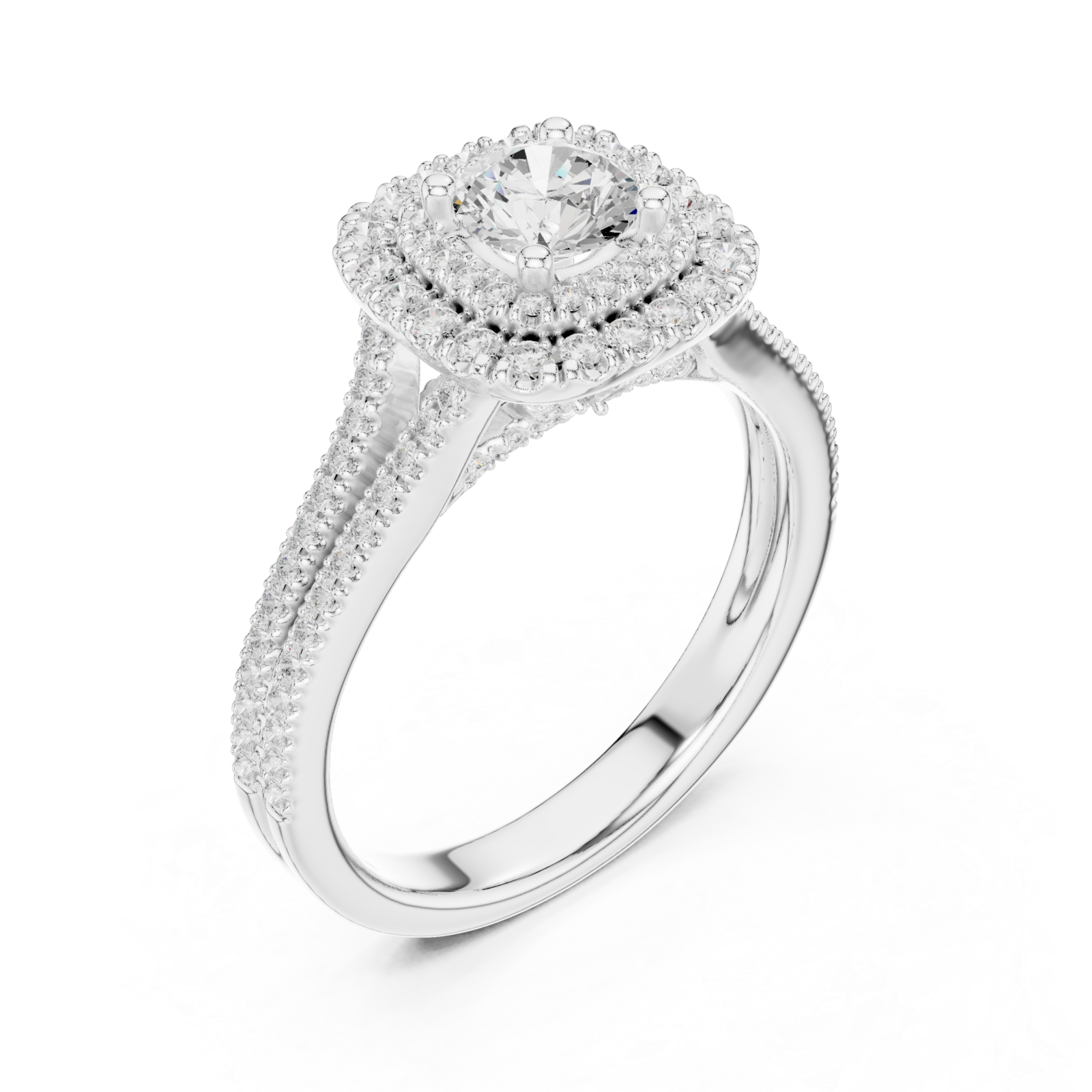  White Gold Radiant Crown Embrace Ring Right View