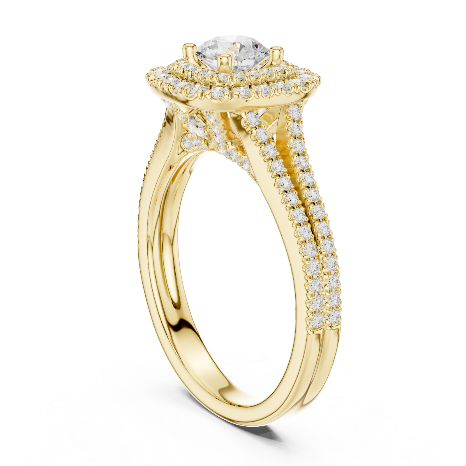  Gold Radiant Crown Embrace Ring Left View