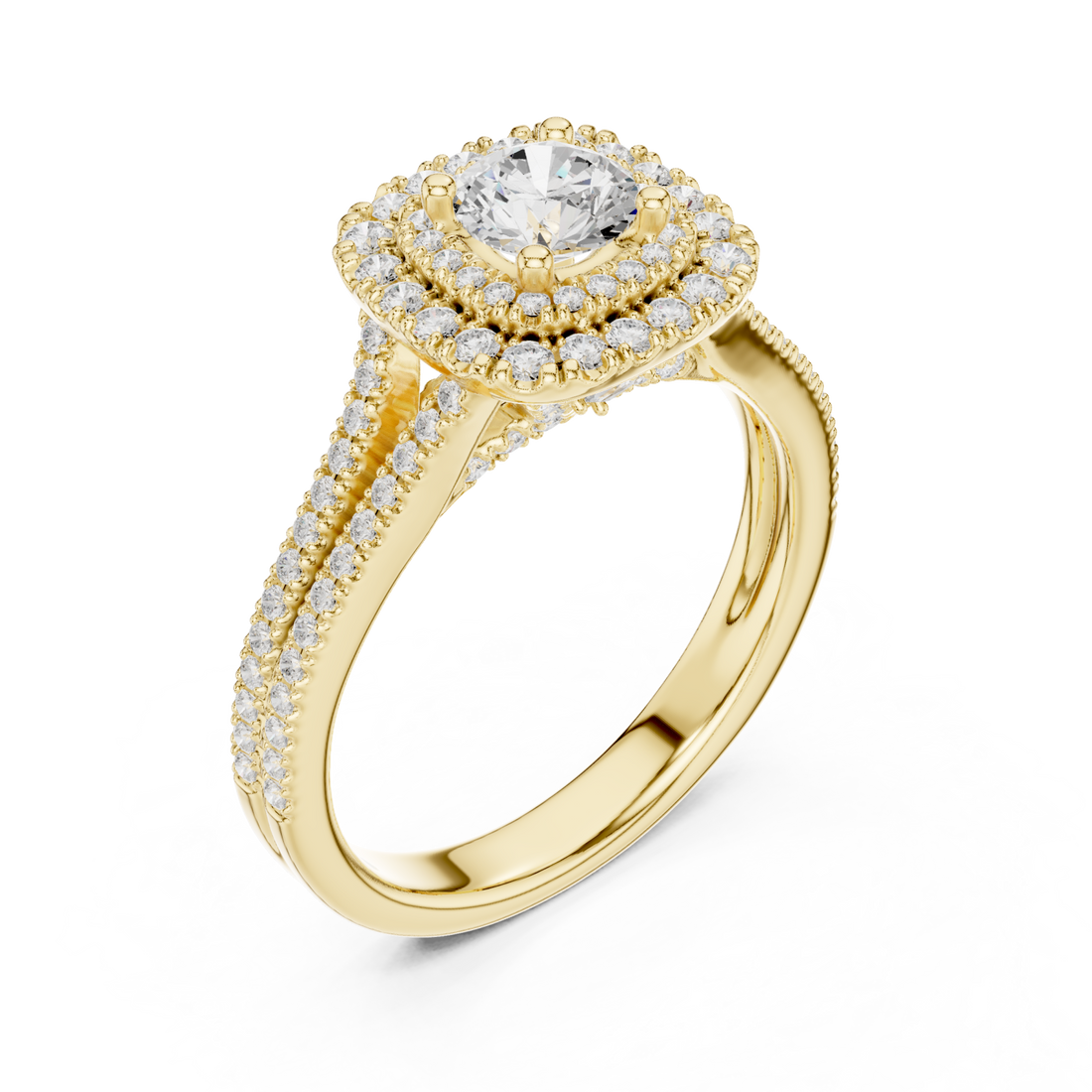 Gold Radiant Crown Embrace Ring Right View
