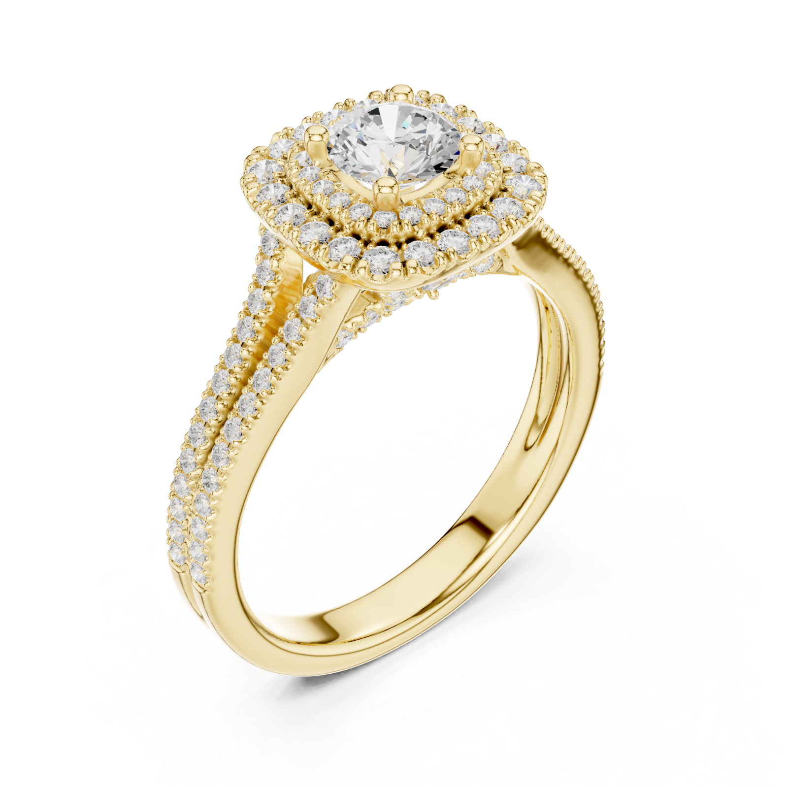 Gold Radiant Crown Embrace Ring Right View