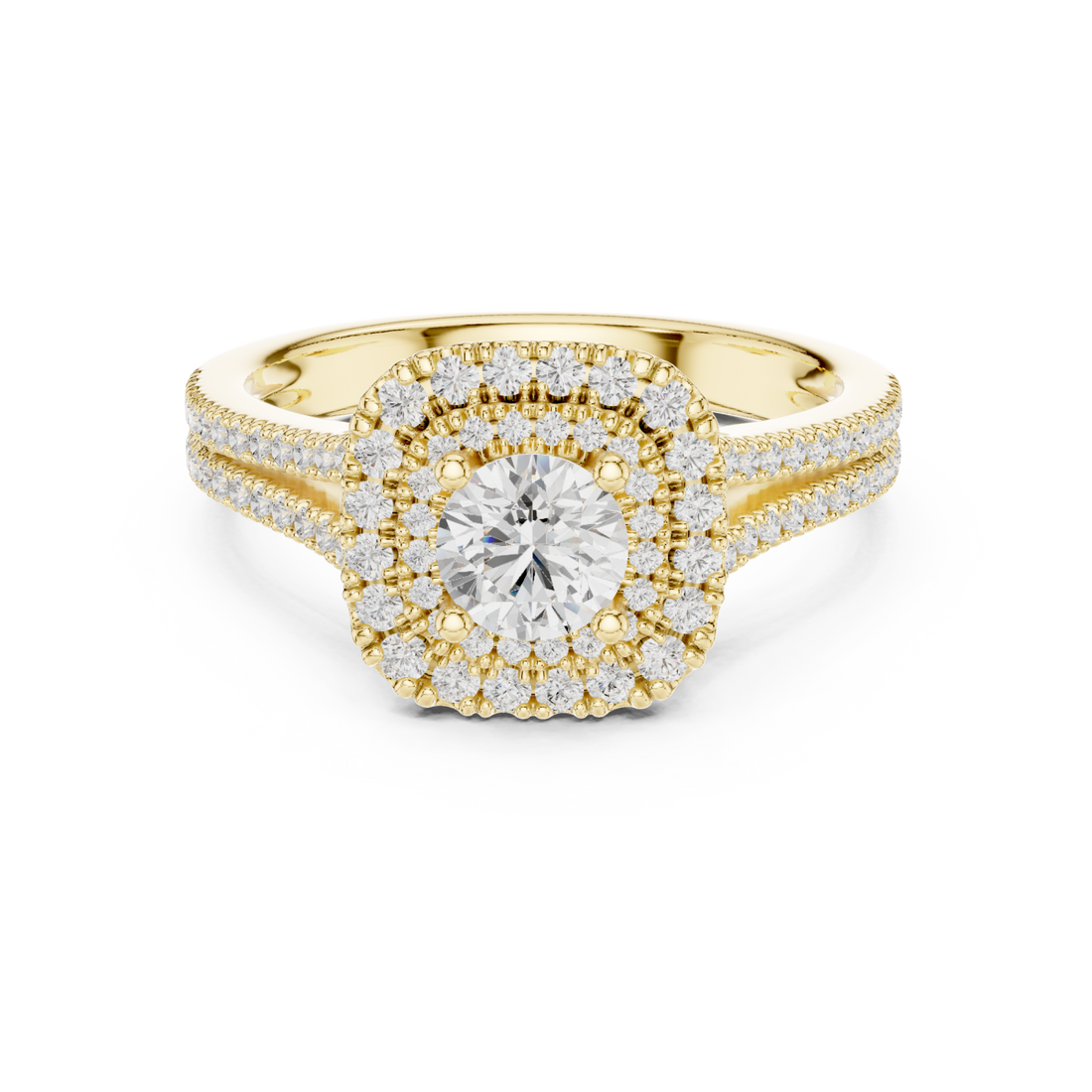 Gold Radiant Crown Embrace Ring Right View