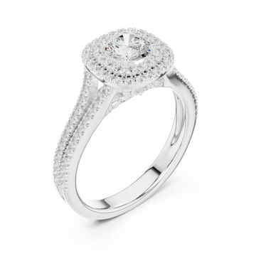  White Gold Lumina Double Halo Radiance Ring Right View