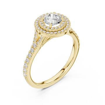 Gold Serene Embrace Radiant Round Ring Right View