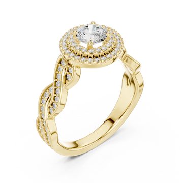 Gold Twilight Embrace Halo Ring Right View