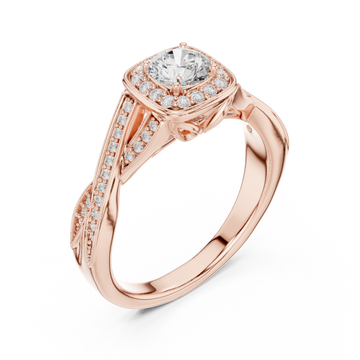  Rose Gold Celestial Aura Cushion Halo Band Right View