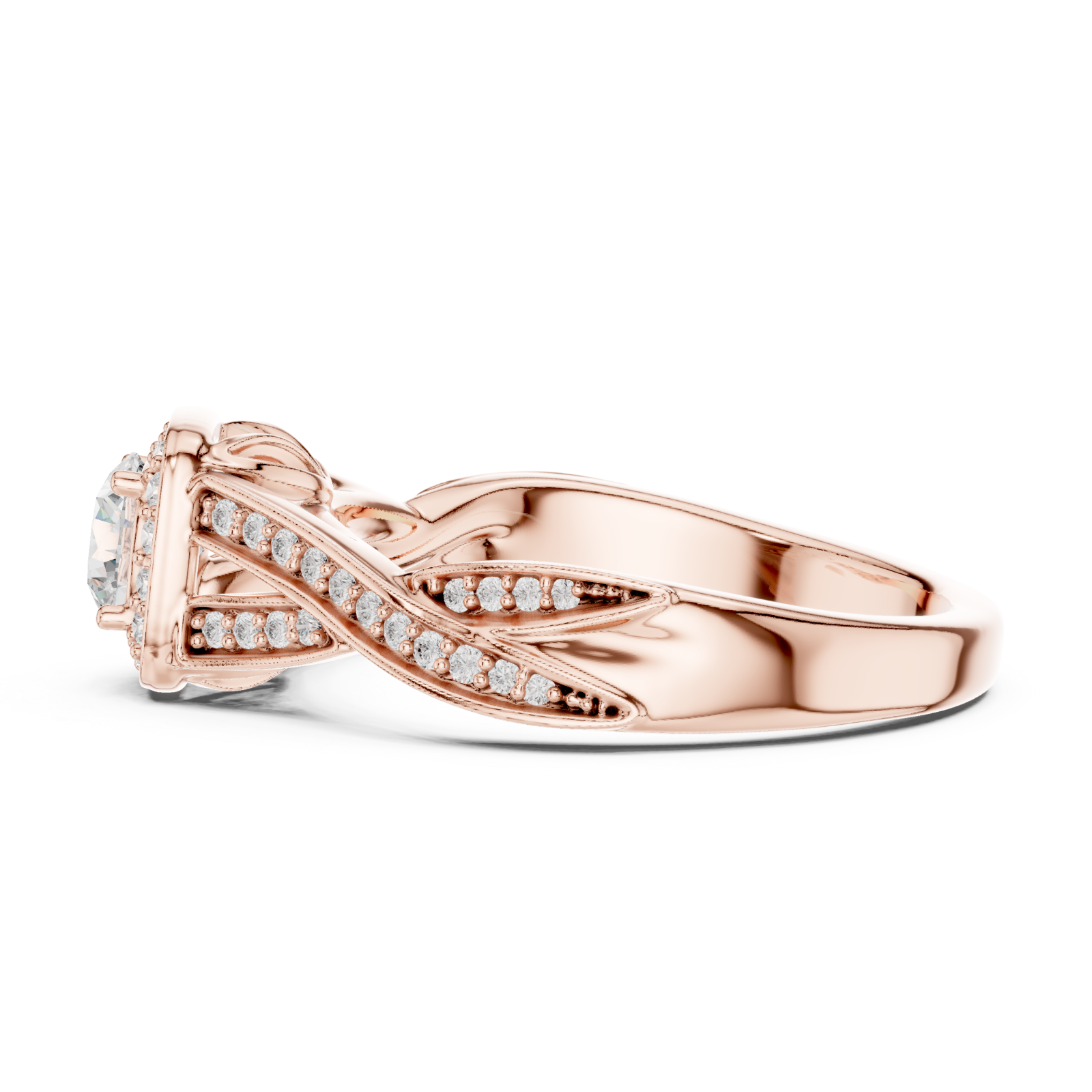 Rose Gold Celestial Aura Cushion Halo Band Side View