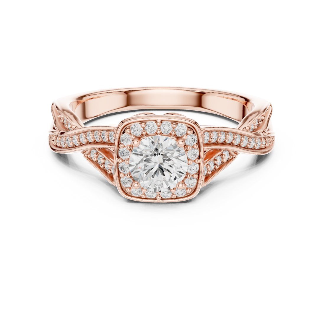  Rose Gold Celestial Aura Cushion Halo Band Right View
