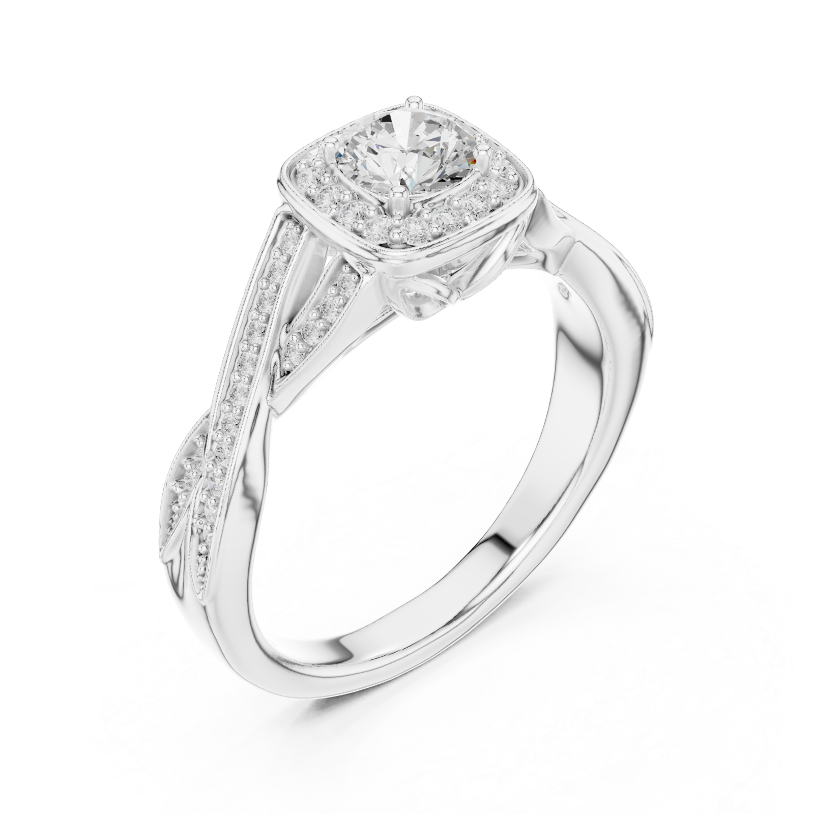  White Gold Celestial Aura Cushion Halo Band Right View