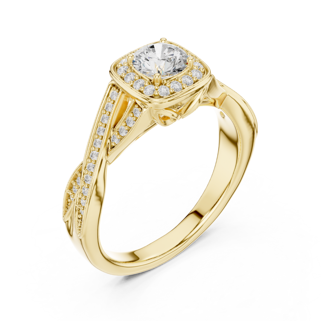 Gold Celestial Aura Cushion Halo Band Right View