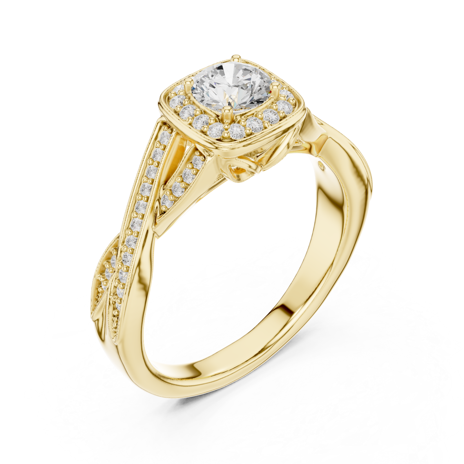 Gold Celestial Aura Cushion Halo Band Right View