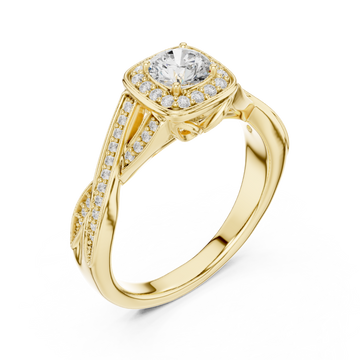 Gold Celestial Aura Cushion Halo Band Right View