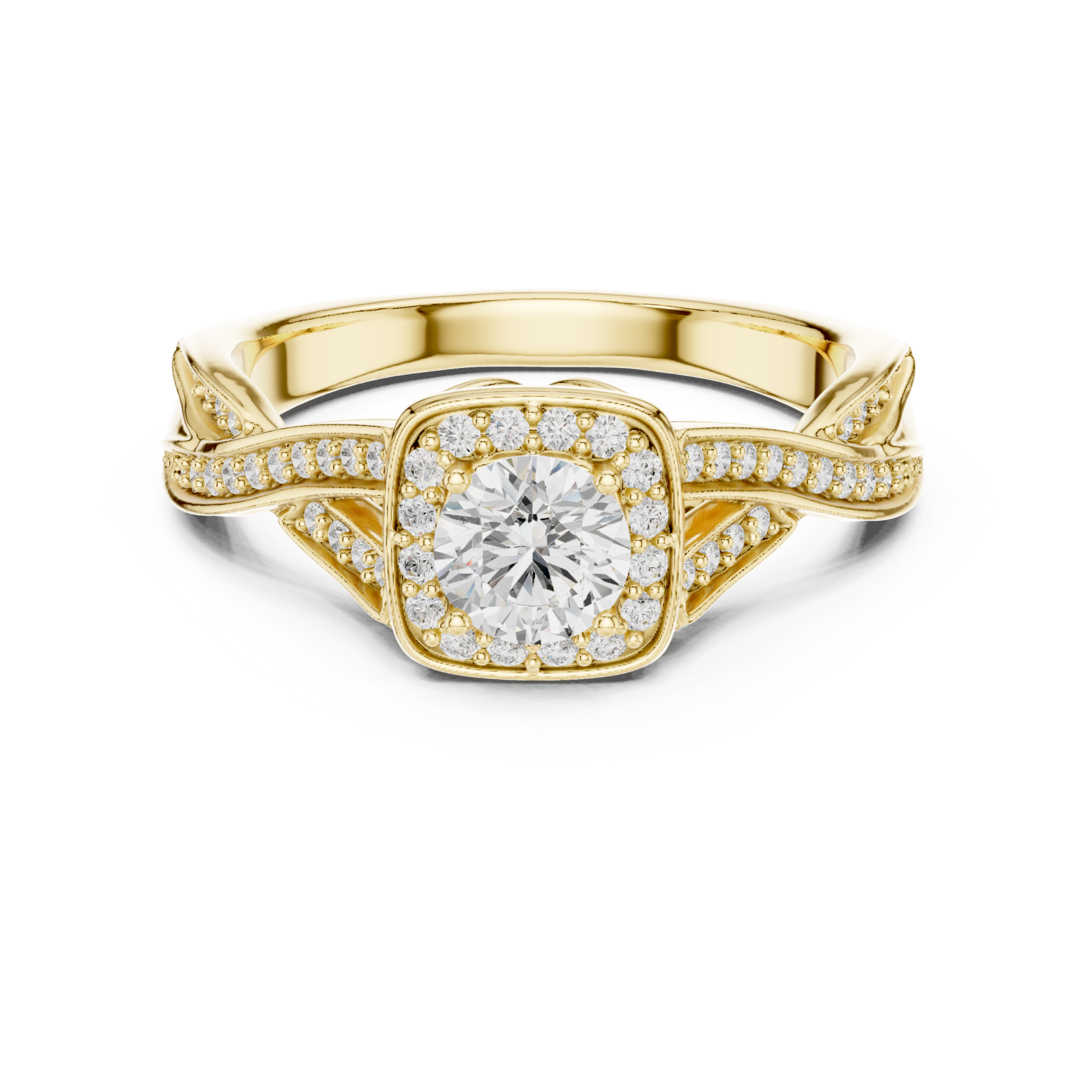  Gold Celestial Aura Cushion Halo Band Front View