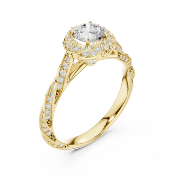 Gold Twist Harmony Solitaire Ring Right View