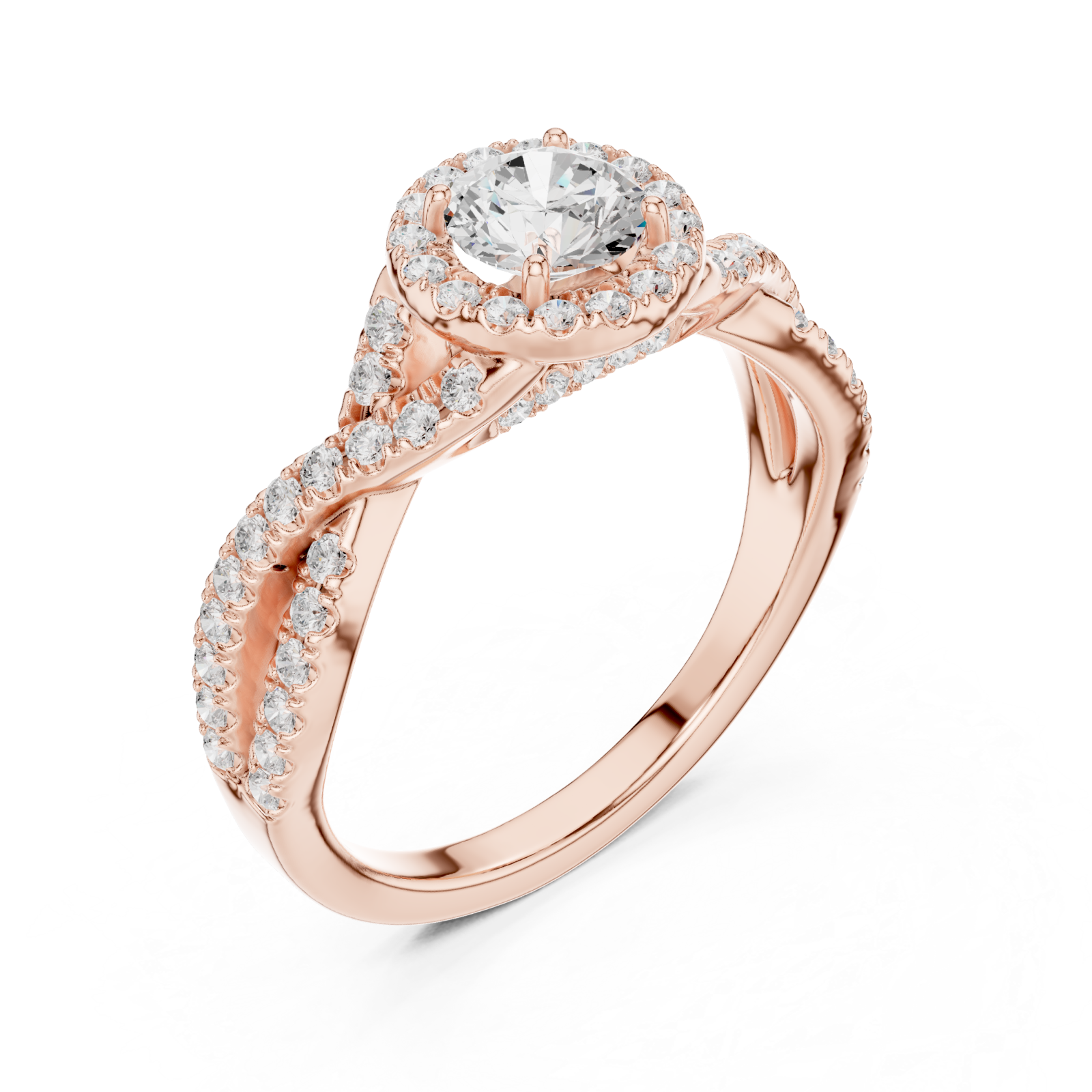  Rose Gold Celestial Harmony Regal Solitaire Band Right View