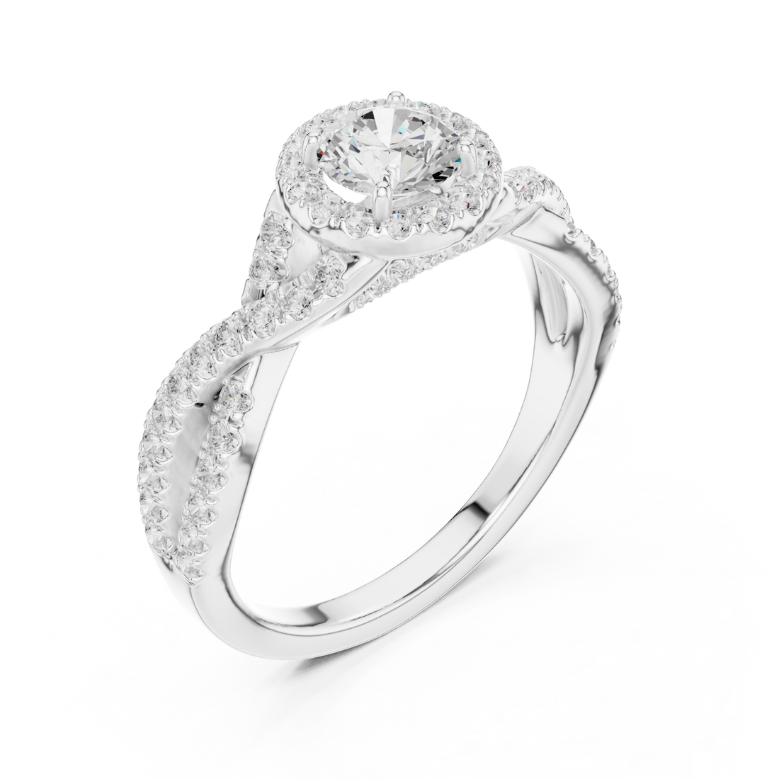  White Gold Celestial Harmony Regal Solitaire Band Right View