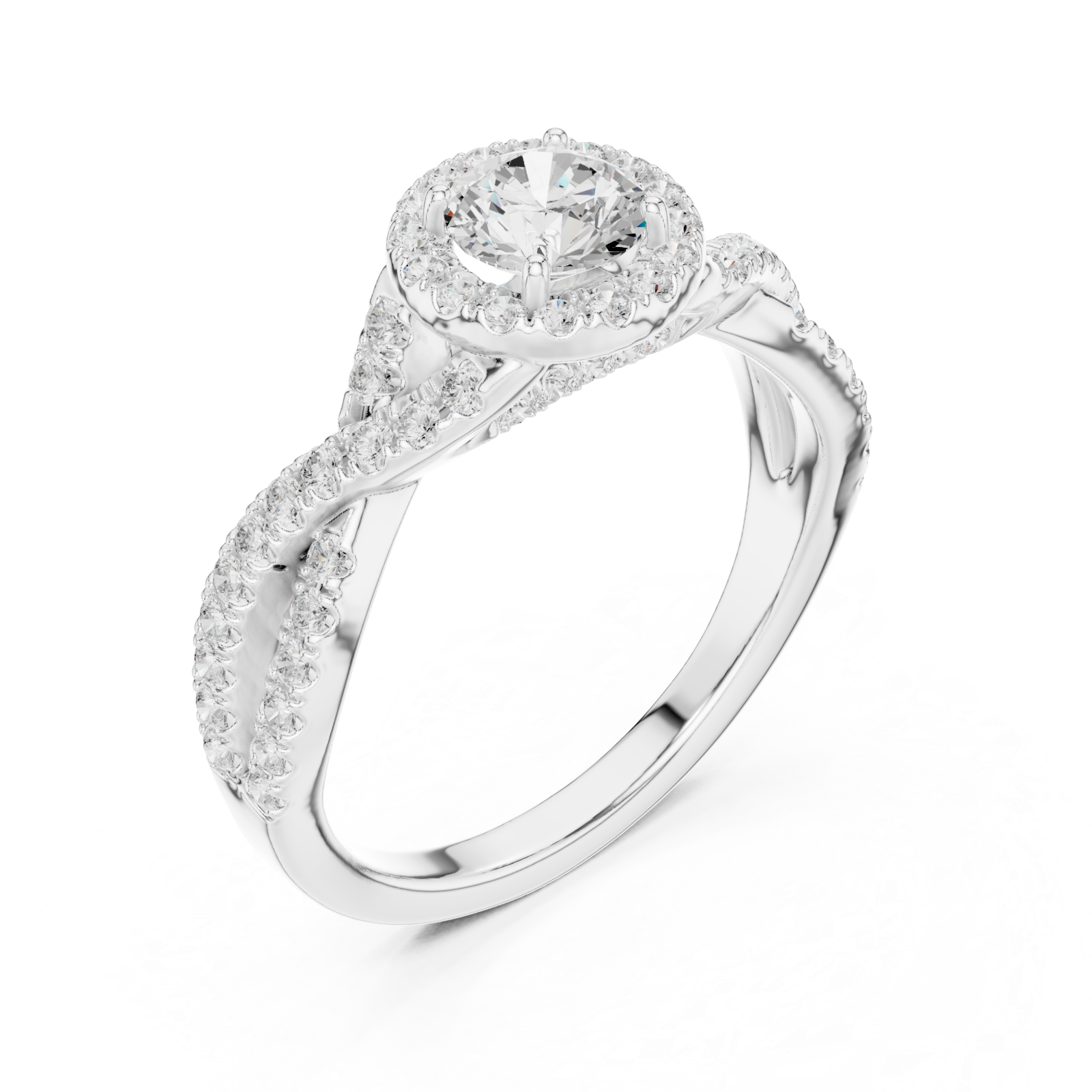  White Gold Celestial Harmony Regal Solitaire Band Right View