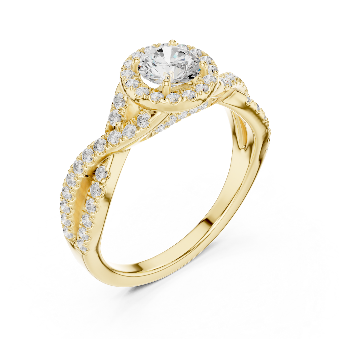 Gold Celestial Harmony Regal Solitaire Band Right View