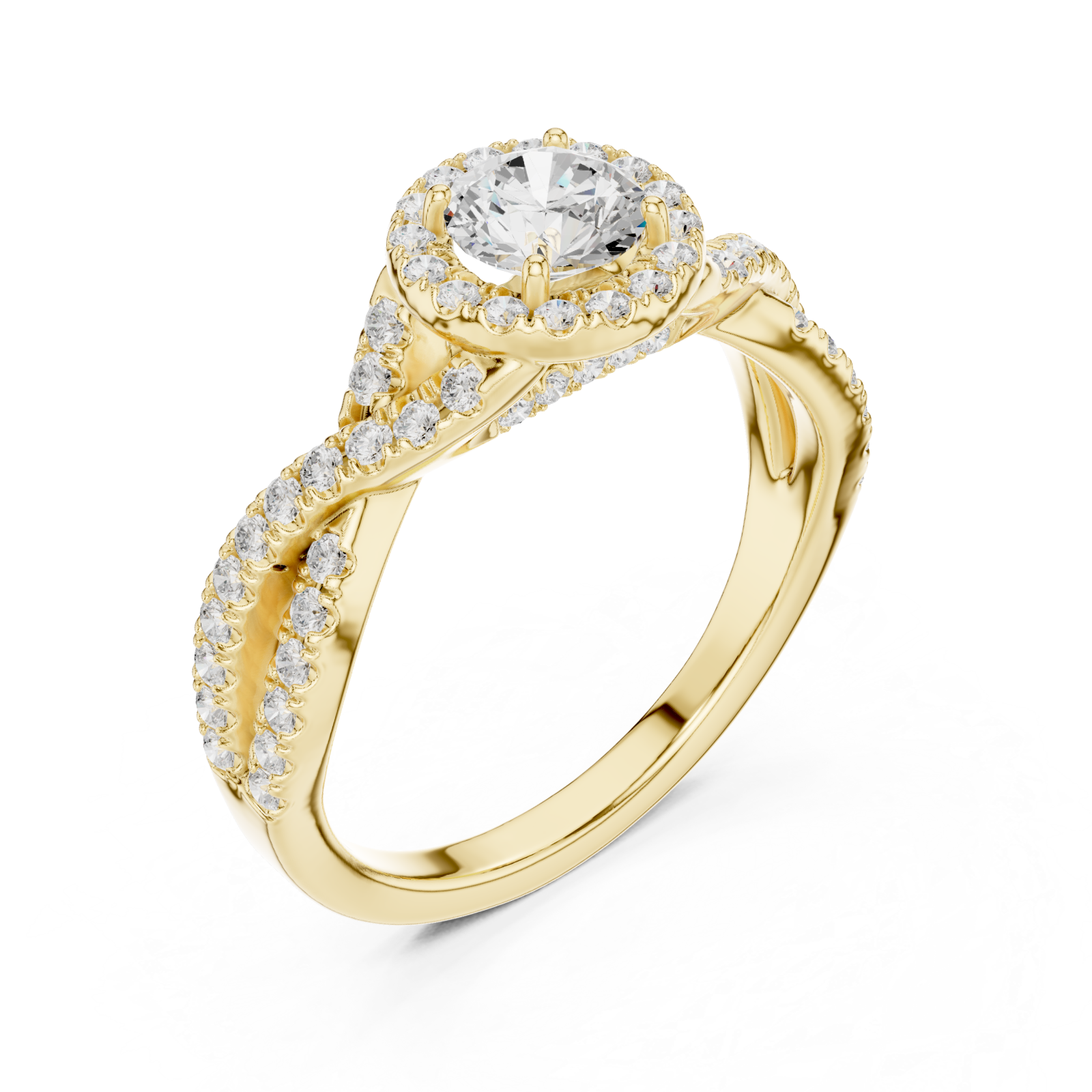 Gold Celestial Harmony Regal Solitaire Band Right View