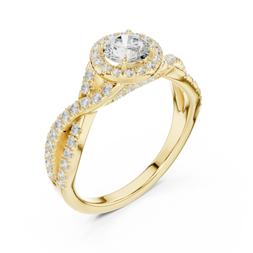 Gold Celestial Harmony Regal Solitaire Band Right View