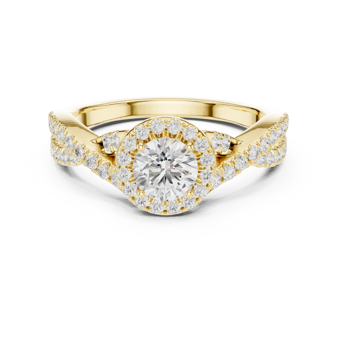 Gold Celestial Harmony Regal Solitaire Band Right View