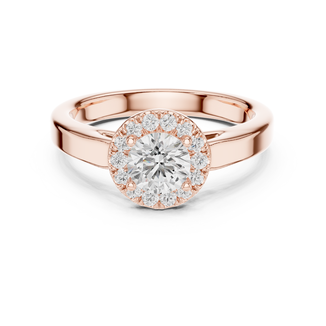  Rose Gold Celestial Radiance Halo Ring Right View