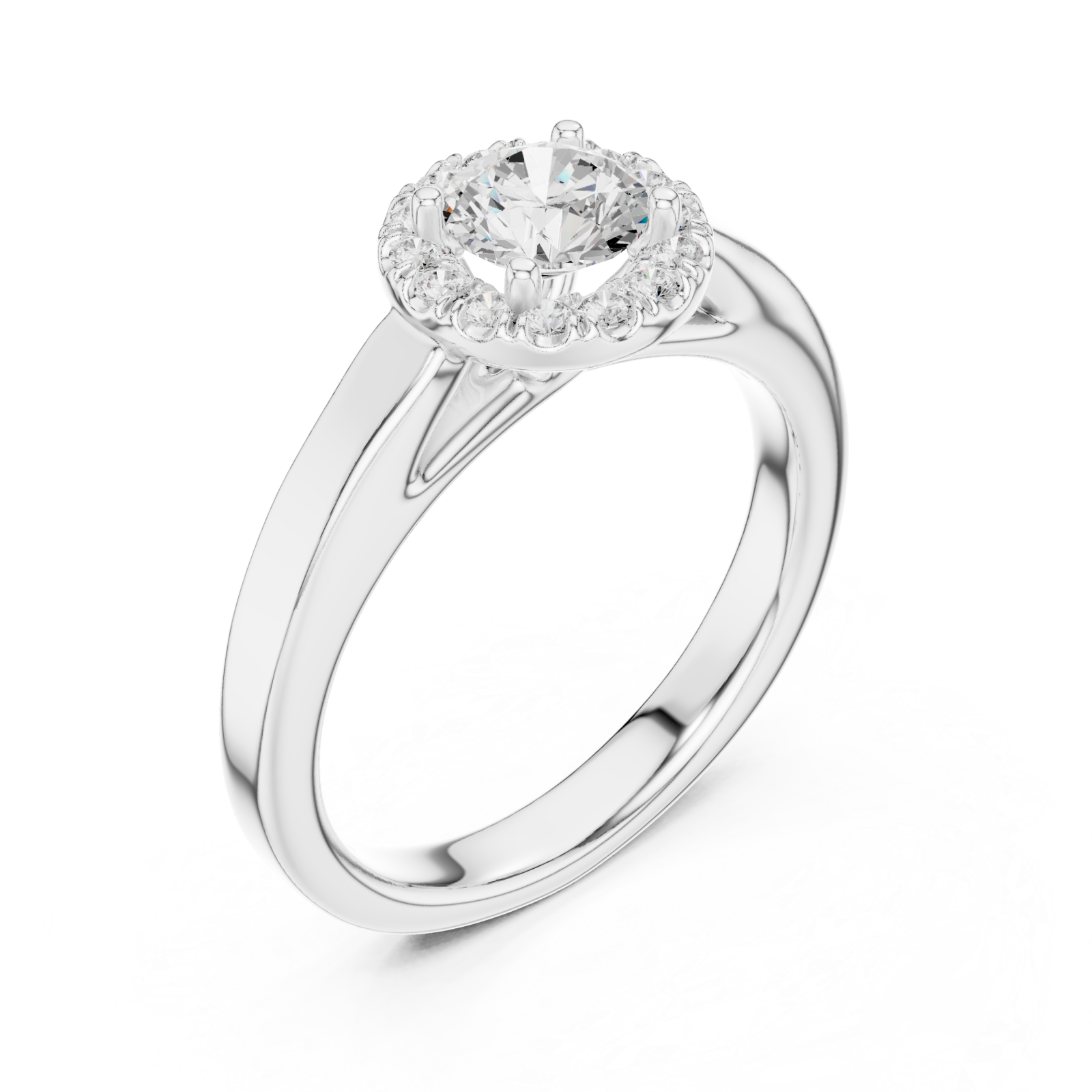  White Gold Celestial Radiance Halo Ring Right View