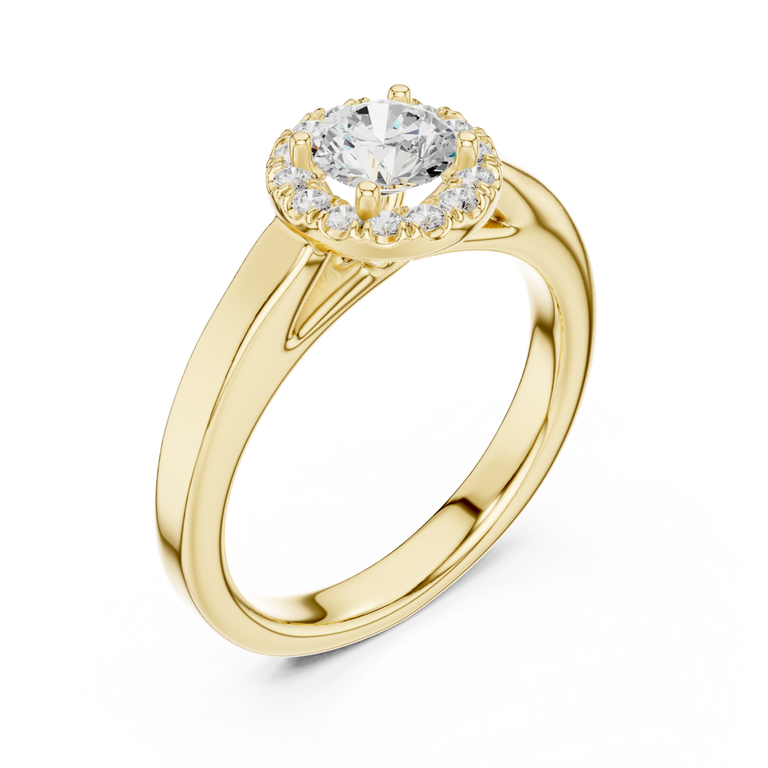 Gold Celestial Radiance Halo Ring Right View
