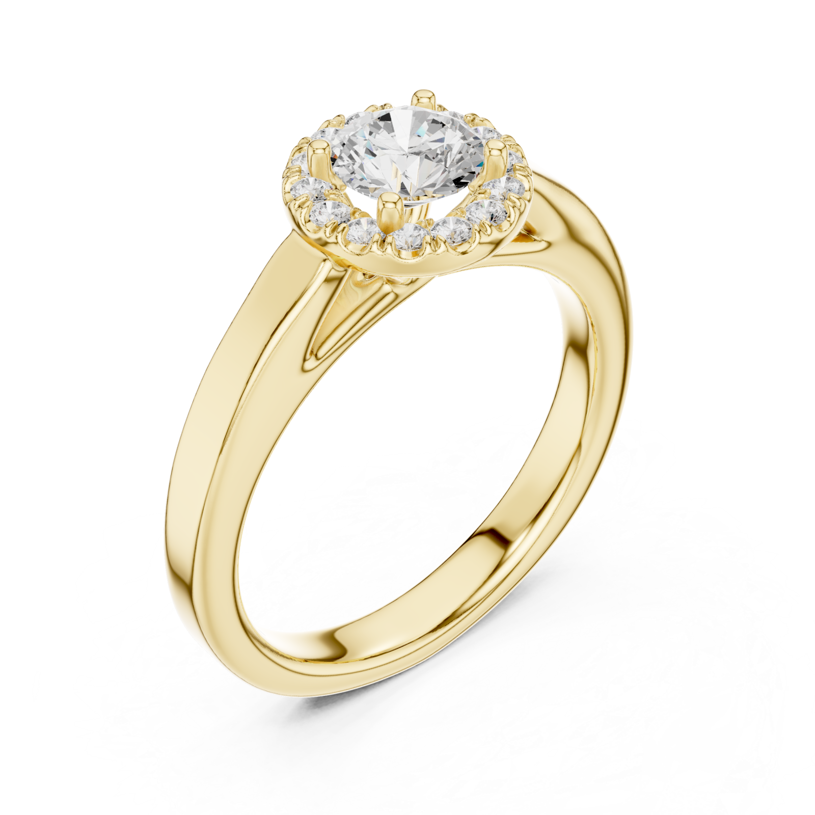 Gold Celestial Radiance Halo Ring Right View