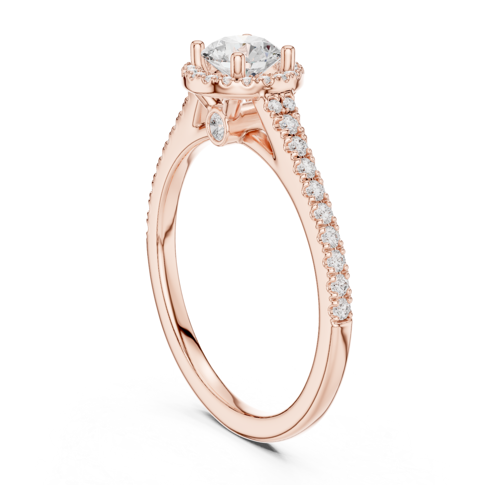  Rose Gold Twilight Cascade Eternity Ring Left View