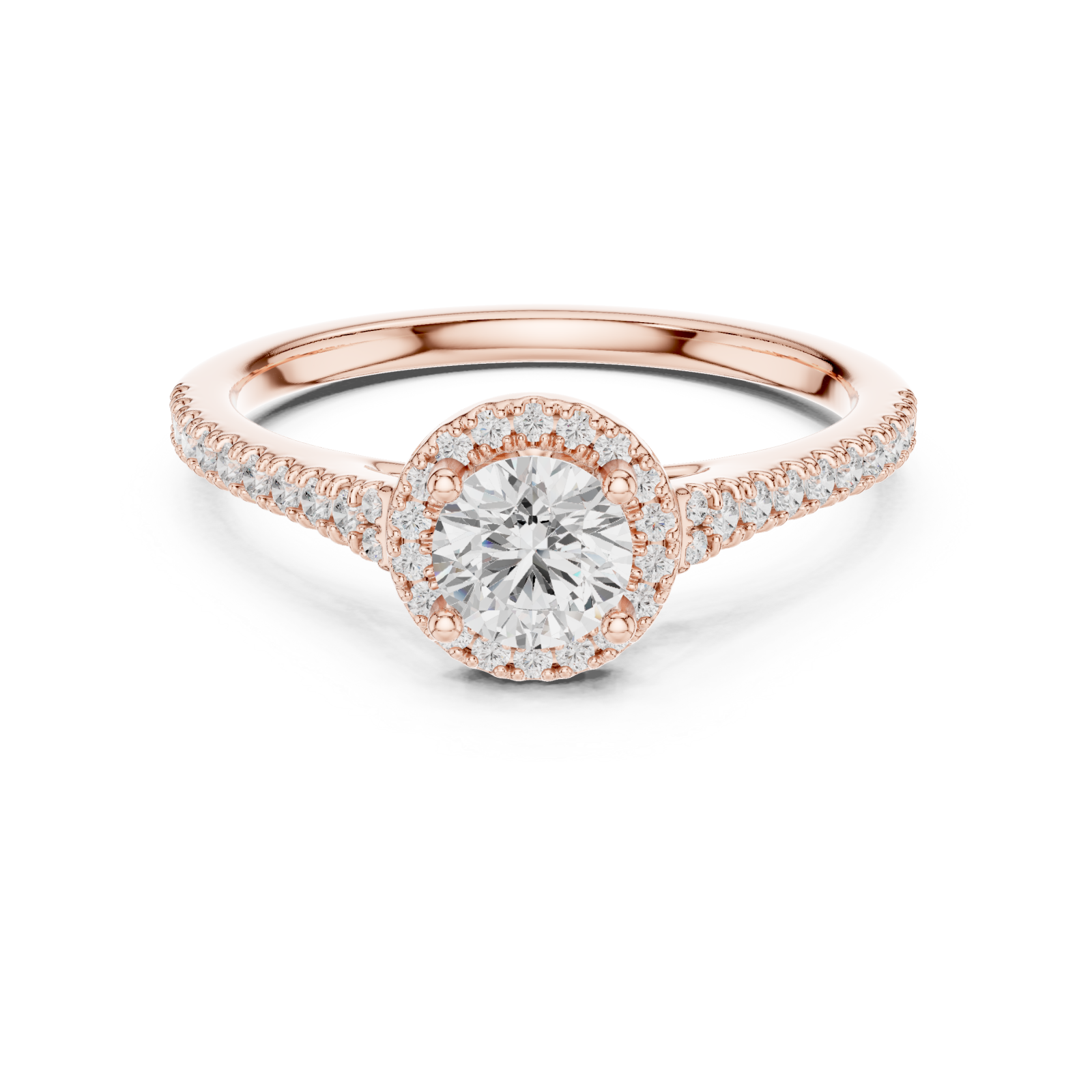  Rose Gold Twilight Cascade Eternity Ring Front View
