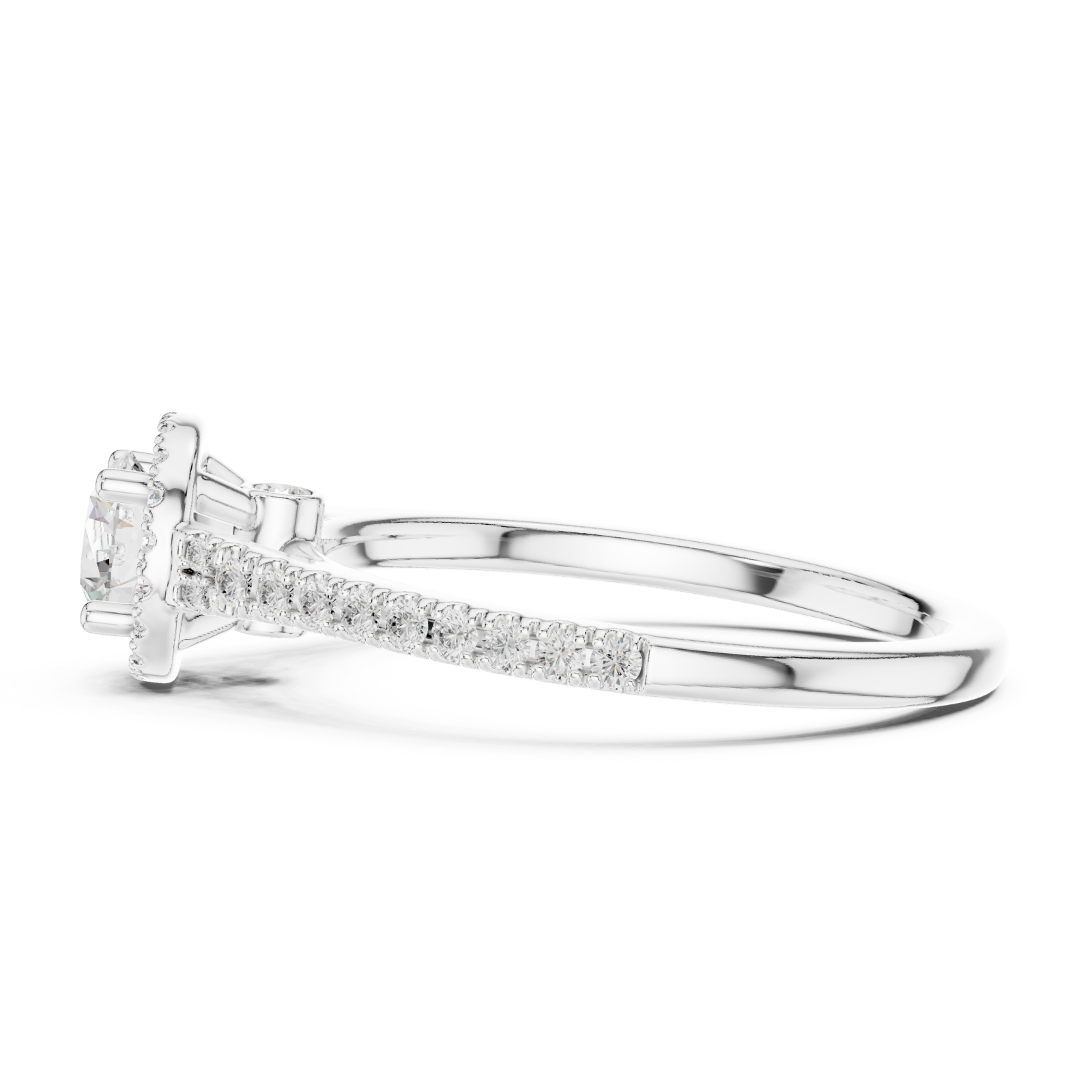  White Gold Twilight Cascade Eternity Ring Side View