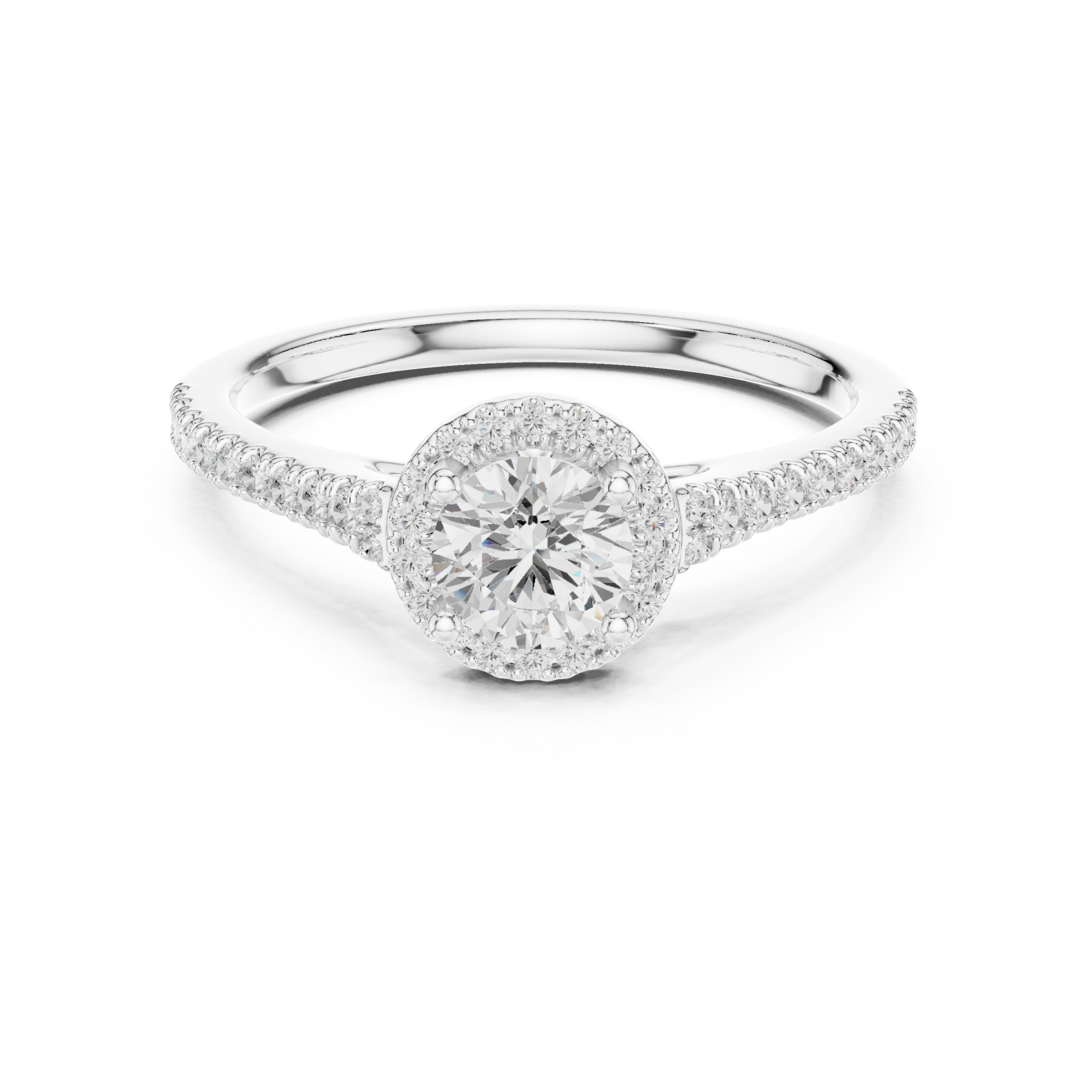  White Gold Twilight Cascade Eternity Ring Front View