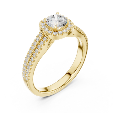 Gold Celestial Radiance Halo Band Ring Right View