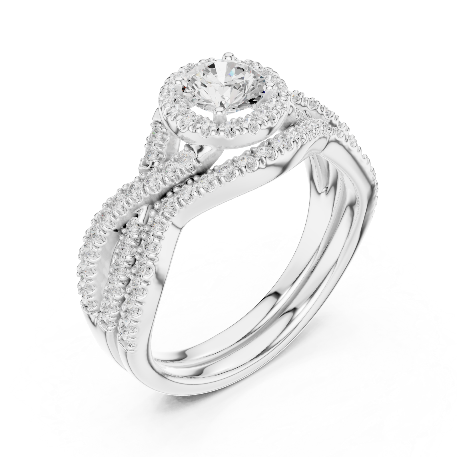  White Gold Celestial Halo Embrace Ring Right View
