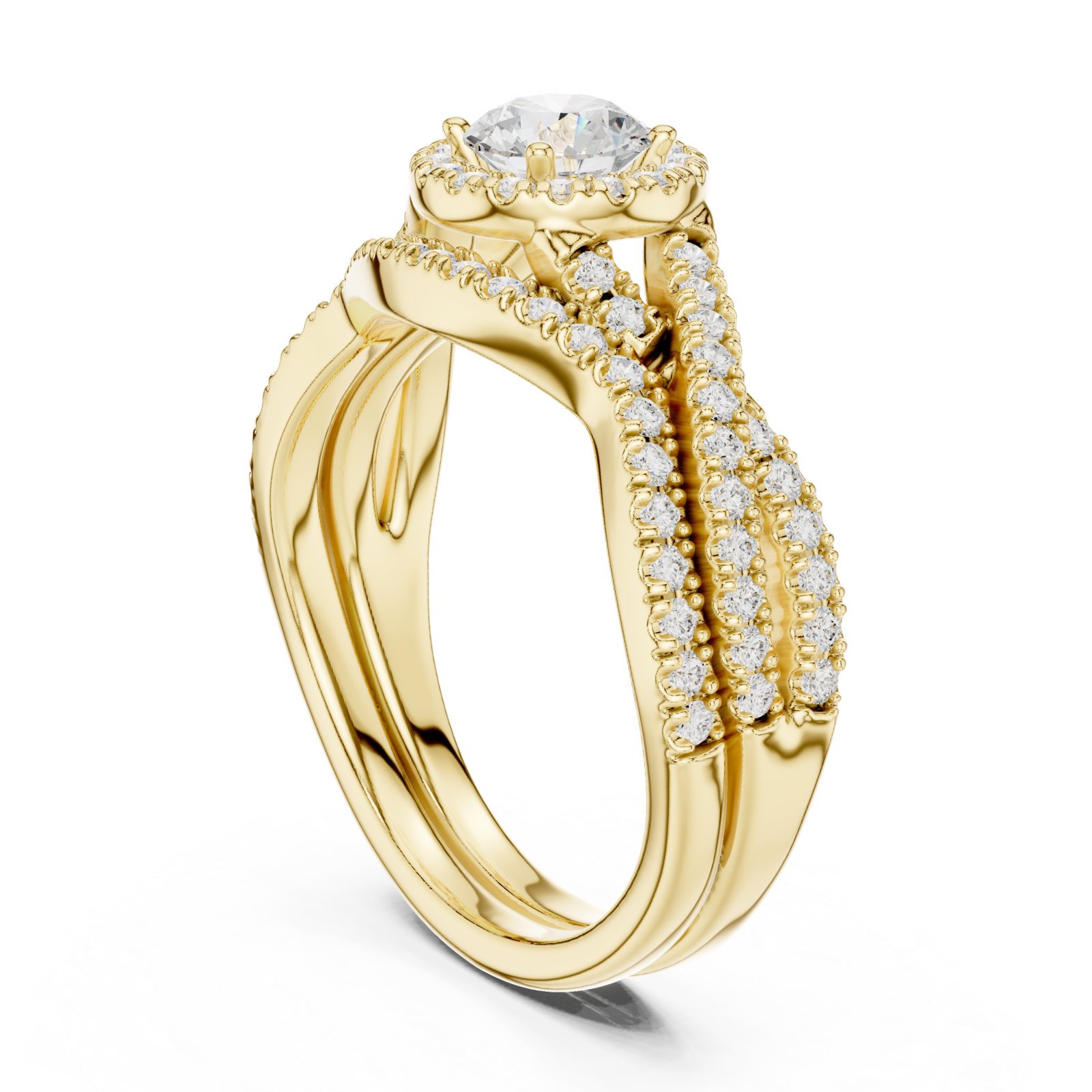  Gold Celestial Halo Embrace Ring Left View