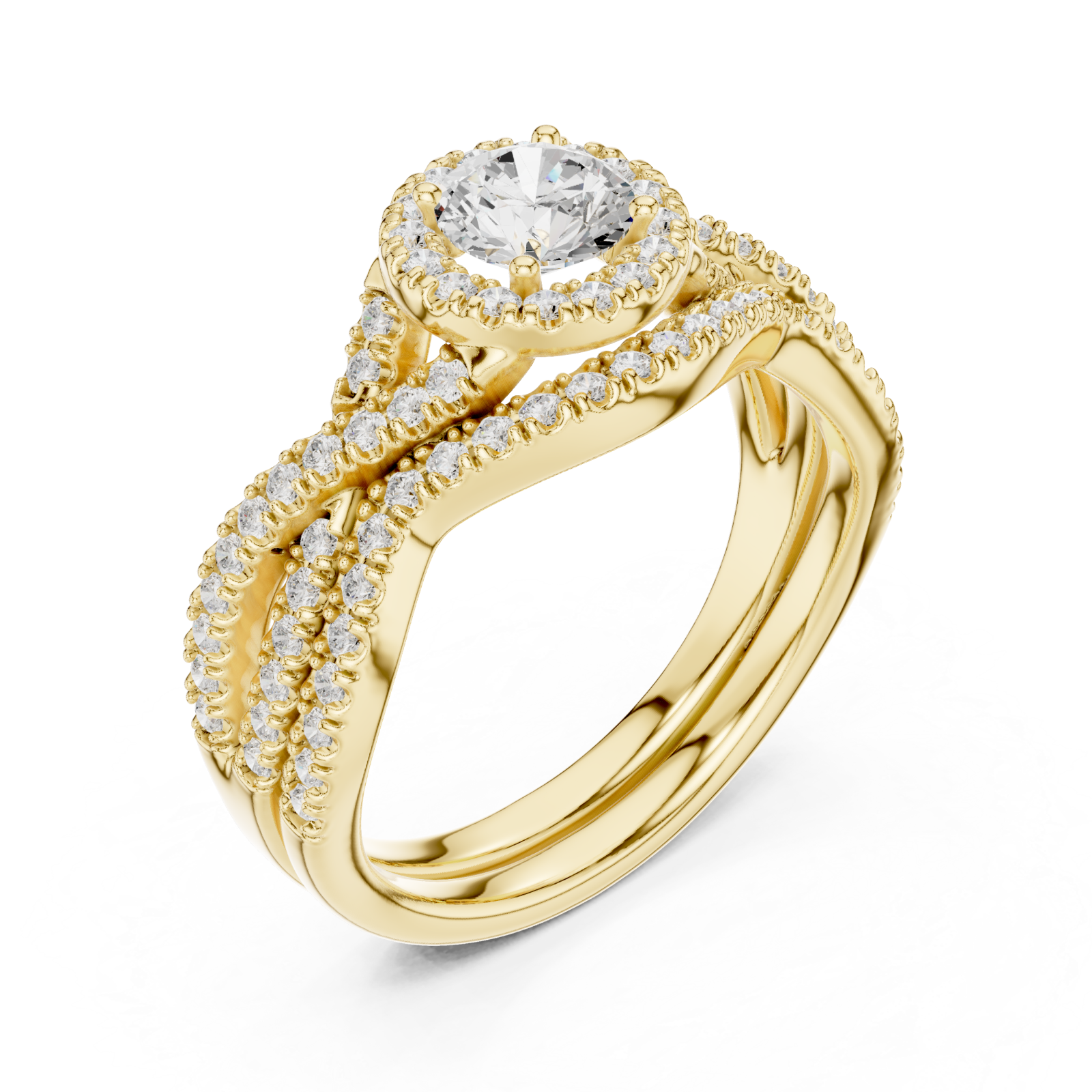 Gold Celestial Halo Embrace Ring Right View