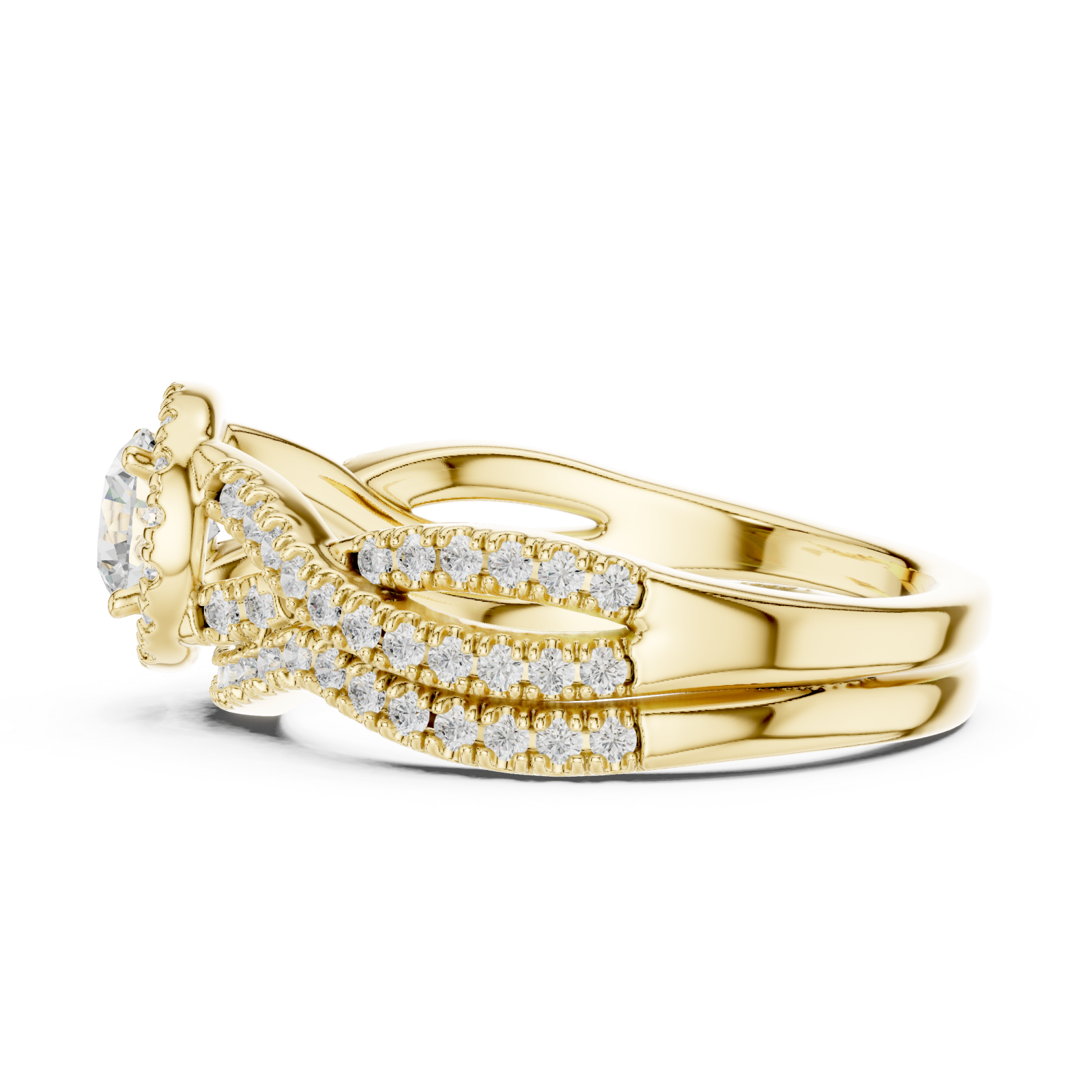  Gold Celestial Halo Embrace Ring Side View