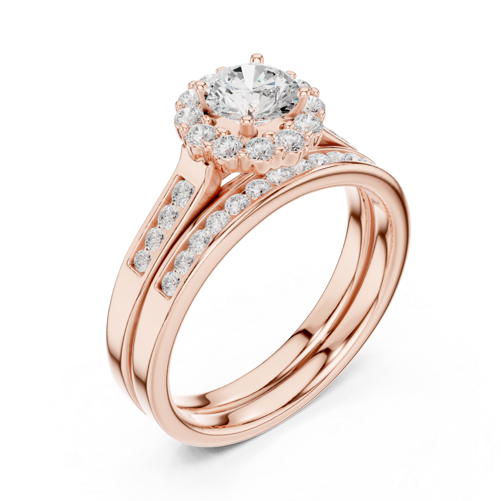  Rose Gold Luminous Elegance Anniversary Ring Right View