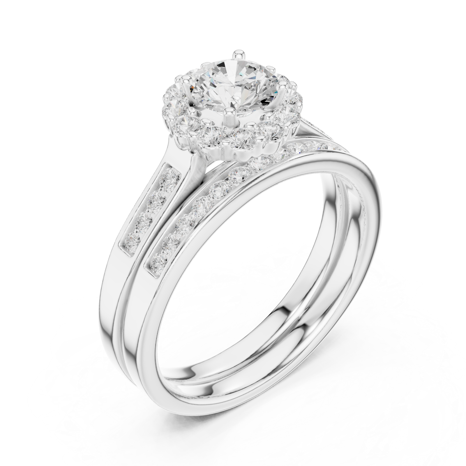  White Gold Luminous Elegance Anniversary Ring Right View